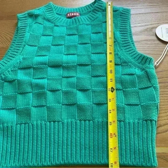 STAUD Matching Set Dunes Checkered Mini Skirt Sweater Vest Sleeveless Top M $390 - Picture 12 of 13